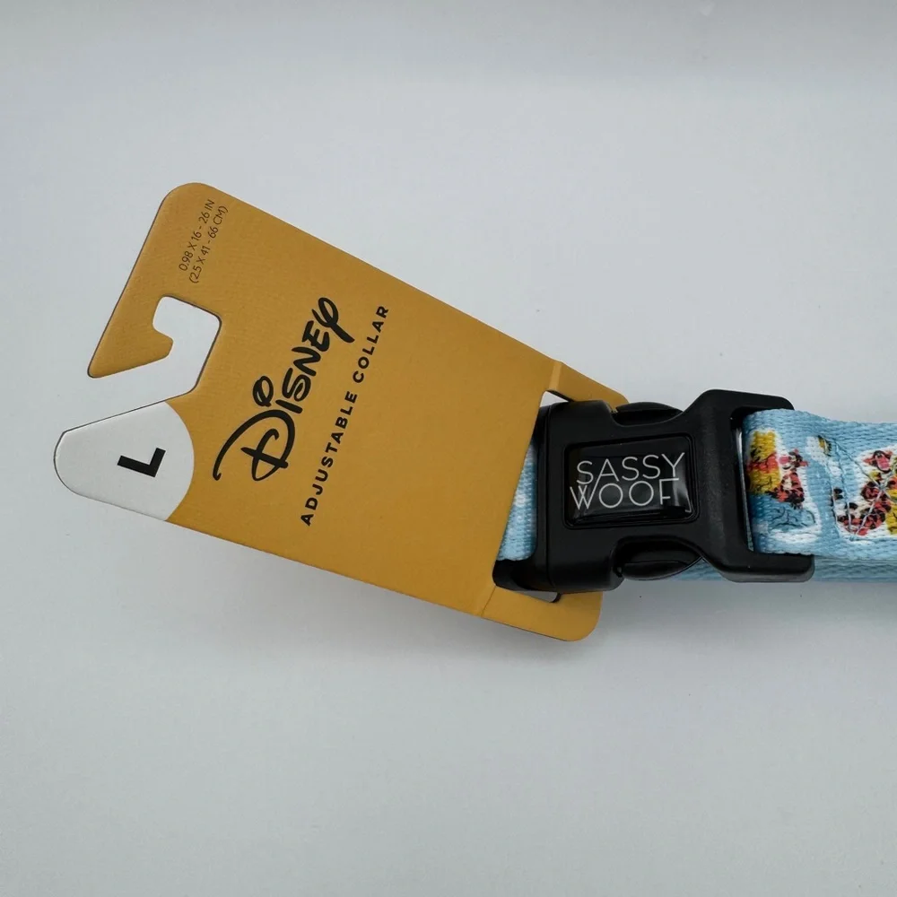 Disney Winnie the Pooh Blue Dog Collar, Sassy Woof, Size Large